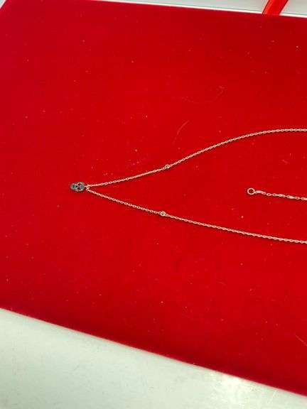 BRAND NEW 14K ROSE GOLD DIAMOND STATION NECKLACE