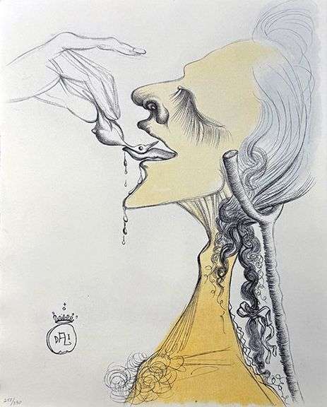 Highly Collectible Salvador Dali Original Etching From 'Casanova' Suite
