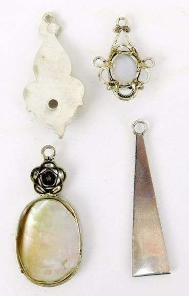 4 Sterling Gemstone Pendants