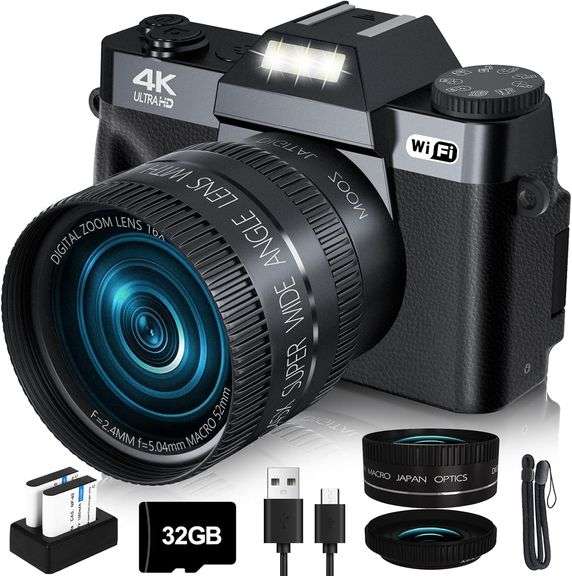 New SLR Camera 4K with Flip Screen