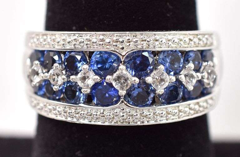 Angelic 925 Blue Gemstone and CZ Gemstone Ring