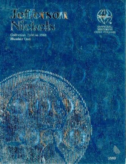 Album of 65 Jefferson Nickels 1938-1961-D w/War Nickels