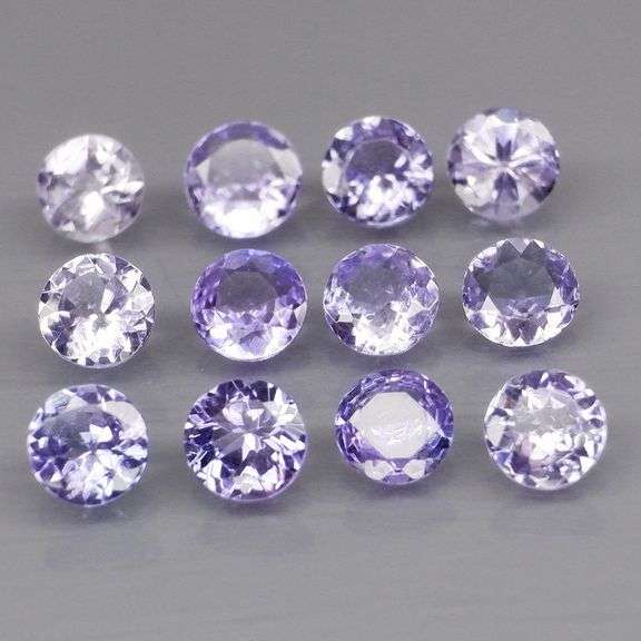 Violet blue 3.43ct 12 piece Tanzanite set