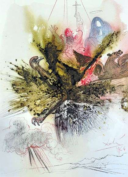 Highly Collectible and Rare Salvador Dali Original Llithograph from the 'Biblia Sacra' Suite