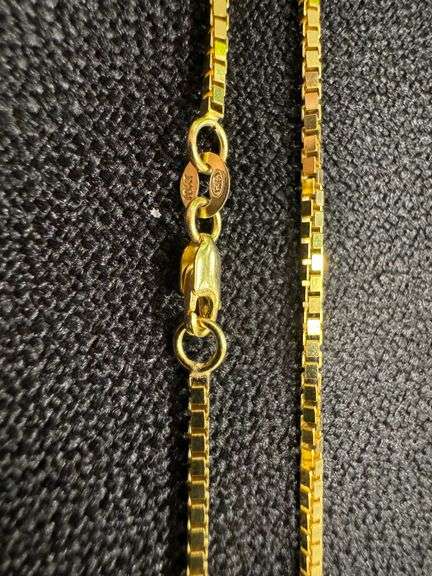 10k Yellow Gold Solid Box Link Chain 1.2mm Necklace 22"