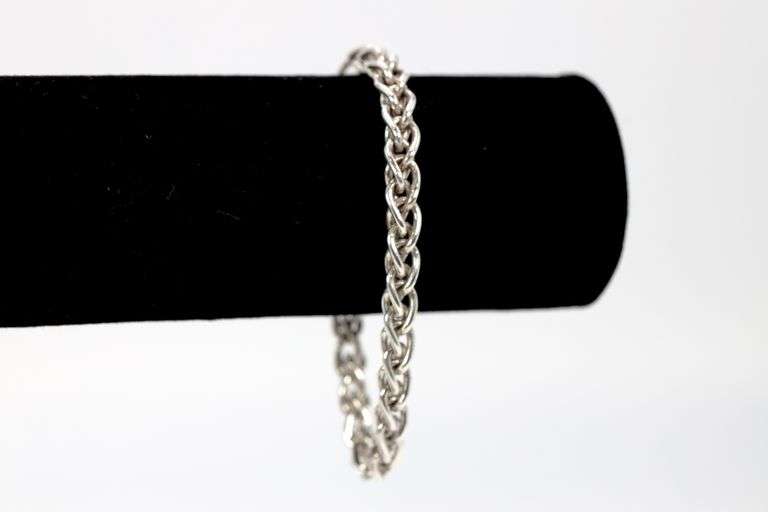 .925 Italian Sterling Silver 6mm Wheat Bracelet 7.25"