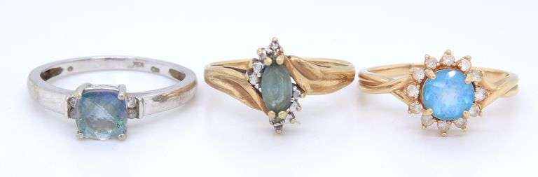 Group lot of 3 10kt rings
