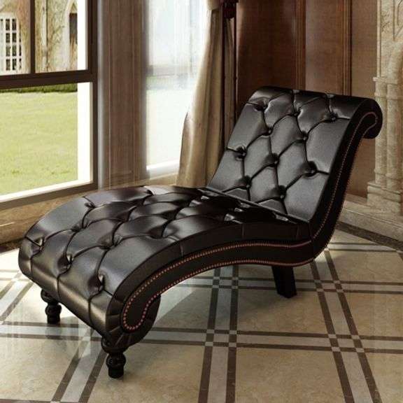 Deep Brown Leather Longue