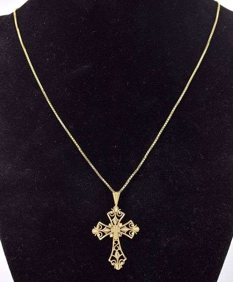 Honorable 14K Yellow Gold Cross Pendant Necklace