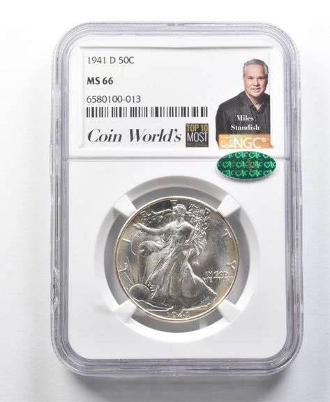 1941-D Walking Liberty Half Dollar Miles Standish MS66 NGC CAC
