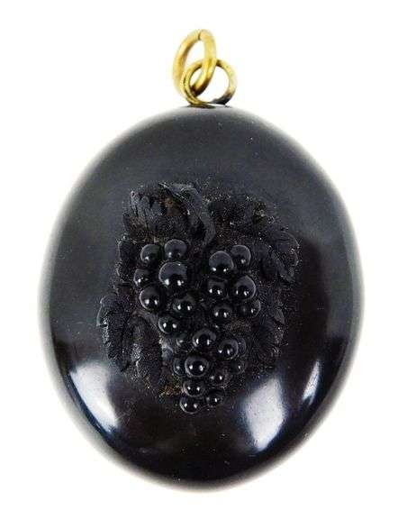 Victorian Vulcanite Mourning Locket with Hair