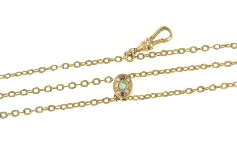 Gold Filled Victorian Opal Slide Pocket Watch Steampunk Necklace