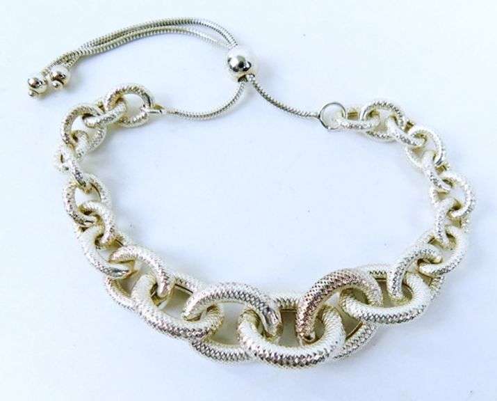 Sterling Silver Wide Cable Link Bracelet