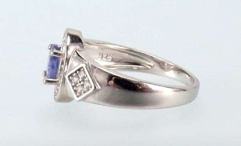 Gorgeous 1 Ct Natural Blue Violet Tanzanite Solid .925 Silver  Ring
