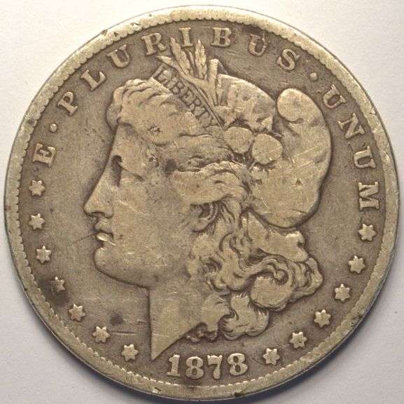 1878 8TF Morgan Silver Dollar, Circulated.