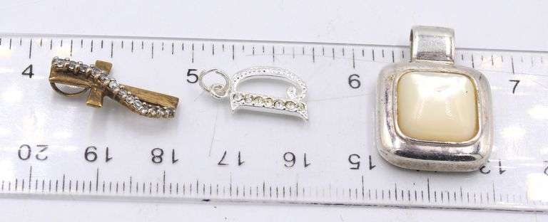 Group lot of vintage 925 sterling silver pendants