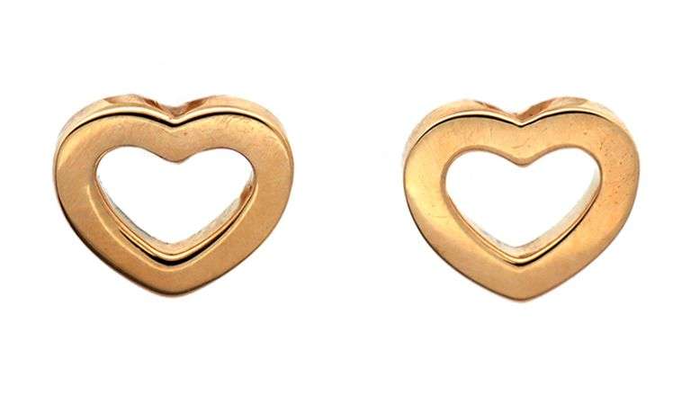 Vintage Tiffany & Co. Open Heart Stud Earrings in 18K