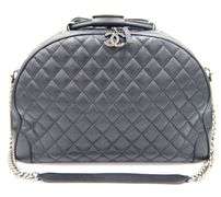 CHANEL Airline Round Trip Bowling Black Shoulder Bag W/ Card