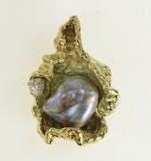 14K Yellow Gold La Triomphe Pearl 0.20 Ct Diamond Pendant