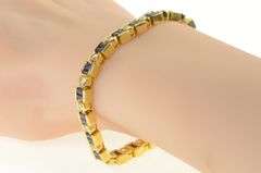 14K Yellow Gold 11.00 Ctw Natural Sapphire Diamond Vintage Bracelet