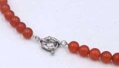 Coral bib strand beaded necklace