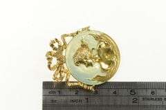 14K Yellow Gold Art Nouveau Cloisonne Enamel Ornate Pendant/Pin