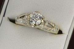 18K Yellow Gold 1.25 Ctw Diamond 0.75 Ct Engagement Ring