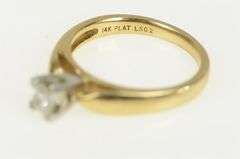 14K Yellow Gold 0.35 Ct Princess Cut Diamond Engagement Ring