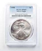 MS69 1998 American Silver Eagle PCGS Purple/Blue Peripheral TOning
