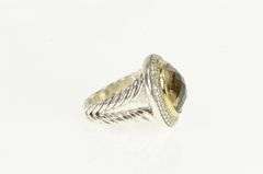 Sterling Silver 14K Gold David Yurman Smoky Quartz Diamond Ring