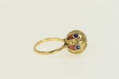 18K Yellow Gold Victorian Ornate Dome Ball Vintage Ring