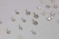 Sterling Silver Vintage Snowflake Pendant Assortment Various Sizes & Styles (30 Pendant Lot)