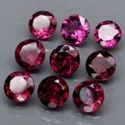Rich 4.93ct round cut violet pink Rodolite Garnet set