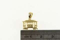 14K Yellow Gold 3D Trolley Vintage San Francisco Charm/Pendant