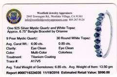 Stunning 6.00CTW Mystic Quartz & 0.85CTW White Topaz Bracelet in Sterling Silver