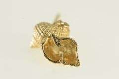 14K Yellow Gold Conch Sea Shell Beach Ocean Motif Stud Earrings