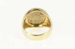 14K Yellow Gold 1755 Spanish 1/2 Real Coin Statement Ring
