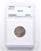 1938-D Indian Head Buffalo Nickel MS67 NNC