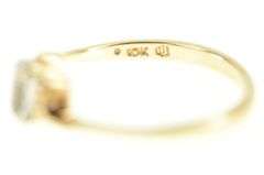 10K Yellow Gold Oval Blue Topaz Diamond Accent Bypass Ring