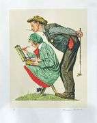 Highly Collectible Norman Rockwell Hand Signed Color Lithograph