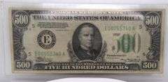Original Five Hundred Dollar 1934 series Bill with President McKinley