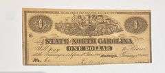 Very Near Unc Jan 1 1863 $1 State of North Carolina Note