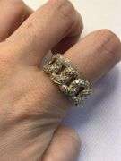 GORGEOUS 14K YELLOW GOLD CUBAN LINK MEN’S DIAMOND RING