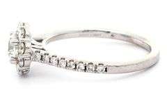 The LEO First Light 1.00ctw Round Diamond Halo Engagement Ring in 14K