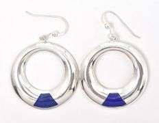 Cute Sterling Silver Lapiz Lazuli Gemstone Dangle Earrings