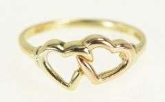 10K Yellow Gold Interlocking Heart Love Symbol Bond Ring