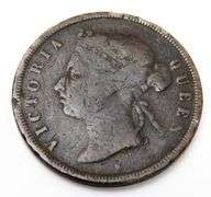 1872 Straits Settlements One Cent Coin