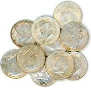 10 1964 Silver Kennedy Half Dollars