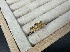 Sterling Silver Natural Gemstone Citrine Ring Size 10