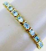 Sterling Vermeil Blue Topaz Tennis Bracelet